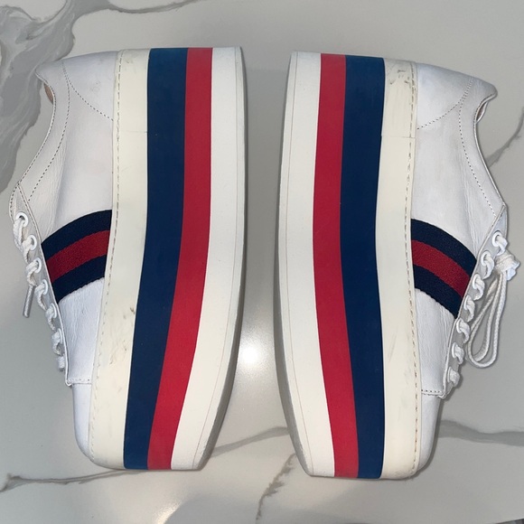 White Gucci women platform sneakers 37.5 Italian (7.5 US) - Picture 10 of 15